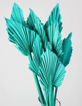 Dried Palm Spears - Aquamarine Blue, 10 Stems, 50 cm